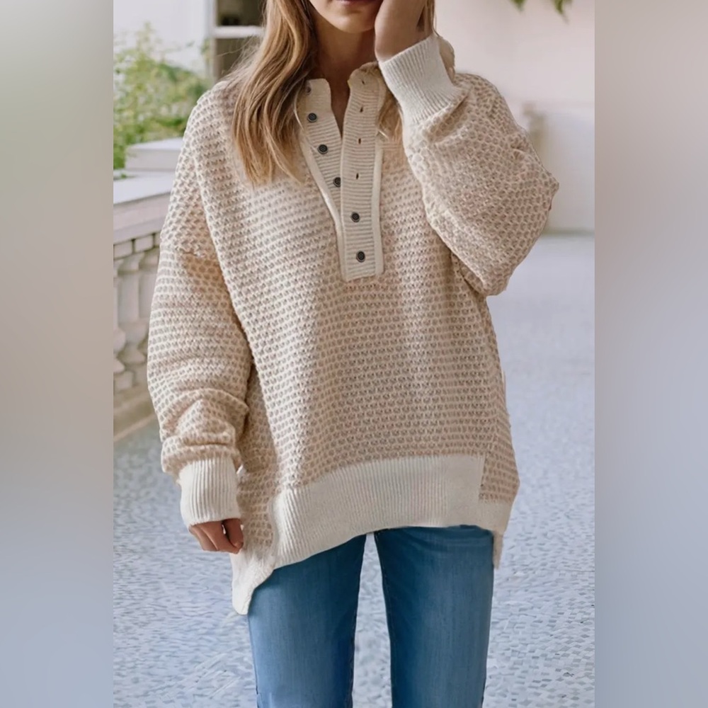 Cozy Cream Button-Up Sweater